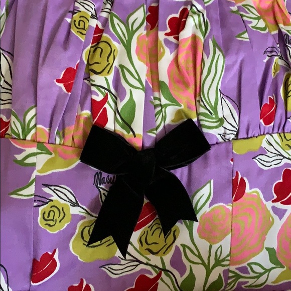 Evangeline Dress in Lips and Roses print Lavender - Picture 4 of 4